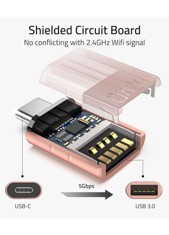 Переходник USB на USB C 2 шт розовое золото No Brand (354828845)