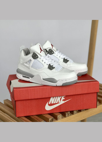 Кросівки жіночі і чоловічі Nike Air Jordan 4 Retro White Oreo white | Найк Аір Джордан 4 Ретро Вайт Орео білі No Brand білі всесезони (307288679)