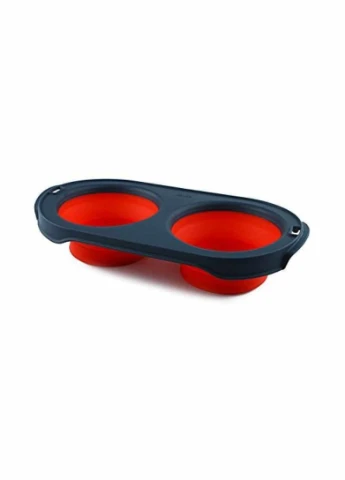 Двойная складная миска для собак и котов Collapsible Pet Feeder (Дексас Пет Фидер) 17х17х4 см - 600 мл, Dexas (297511025)