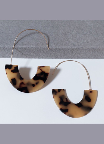 Сережки протяжки акрилові MK0818-4 леопардовий принт DeKolie (322318960)