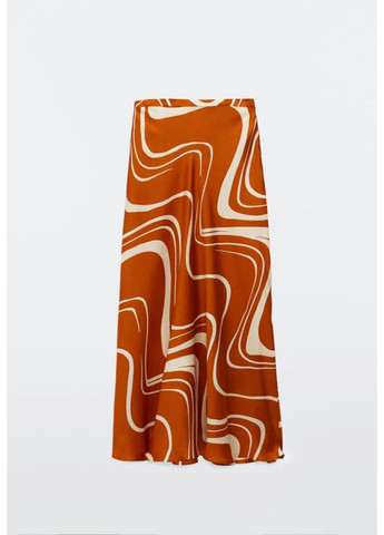 Разноцветная кэжуал однотонная юбка макси из вискозы Massimo Dutti