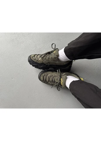 Оливковые (хаки) демисезонные кроссовки мужские asics gel-pickax black khaki | ассикс джел-пикакс хаки No Brand