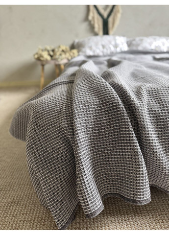 Плед вафельный хлопковый BELGIUM коричневый 200х220 см. ZEINTEX (361852557)