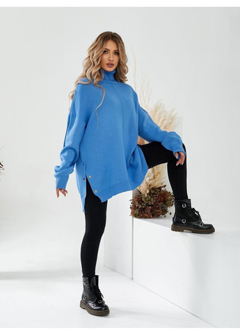 Голубой женский свитер-туника турция Osoblyva