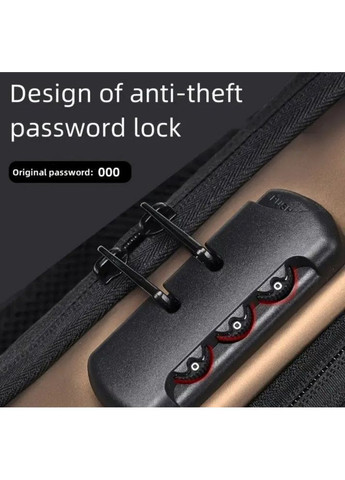 Сумка чоловіча XIO Fashion з USB зарядкою та кодовим замком чорний No Brand (366672504)