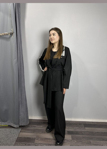 Жіночий костюм нарядний брючний чорний MKNP3585-1 Modna KAZKA (289657187)