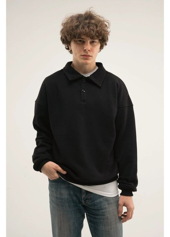 Черный свитшот-поло мужской black Taboo clothing company (391917860)