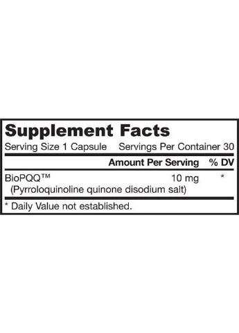 Антиоксидант PQQ PQQ (Pyrroloquinoline Quinone) 10 mg 30 Caps Jarrow Formulas (301769401)