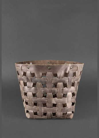 Шкіряна плетена жіноча сумка Пазл L темно-коричнева Crazy Horse (A-026668) BlankNote шоппер (327874187)