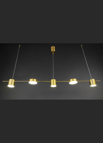 Люстра світлодіодна підвісна LED світильник для квартири на стелю лед 27715 Латунь 25-130х10х120 см. Sunnysky (364495416)