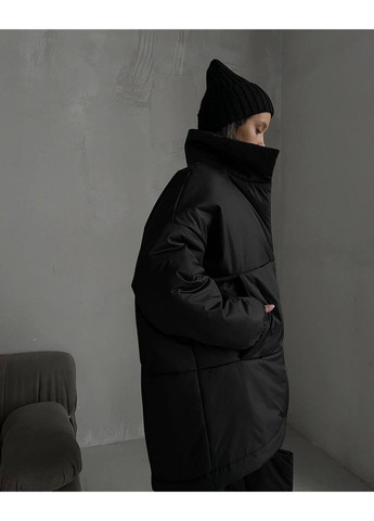 Чорна зимова куртка оверсайз Fashion