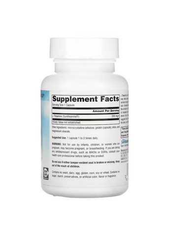 Амінокислота L-Theanine 200 mg, 60 капсул Source Naturals (293339825)