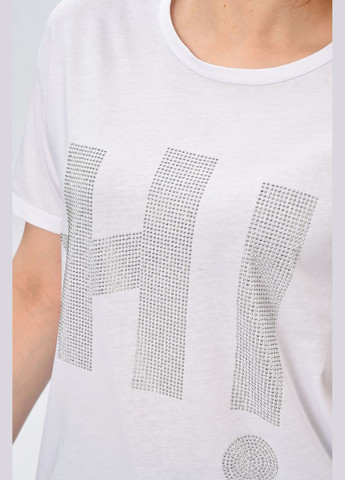 Футболка жіноча однотонна білого кольору Let's Shop - (332565018)