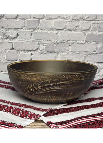 Миска салатник из красной глины 1л Колос No Brand (393798827)