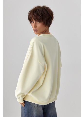 Жовтий однотонний світшот з плюшевим начісом - рожевий колір Lurex (364967931)