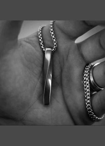 Мужская металлическая серебряная подвеска, цепочка с кулоном, спираль No Brand (328251202)