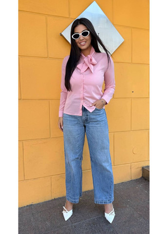 Розовая блуза из креп шифона — нежность и женственность ✨ (замеры в описании) GD/GL Модний простір