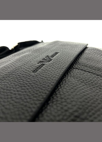 Черная кожаная мужская маленькая сумка через плечо на длинном ремешке No Brand (292404331)