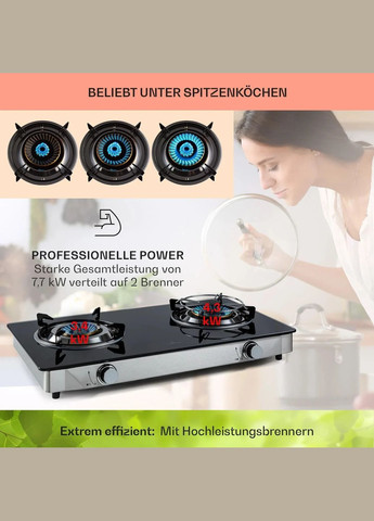 Настільна плита газова Barzona 2 (10040044) Klarstein (338194815)