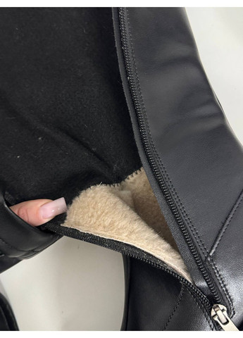 Черные осенние стильные женские ботфорты No Brand