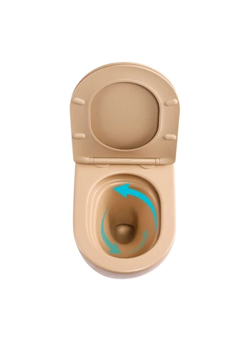 Унитаз подвесной Robin Ultra Quiet 490×365×325 мм, Beige, с сиденьем Slim Duroplast / Soft-close / Quick Release Qtap QT13332381АSSB (390918212)