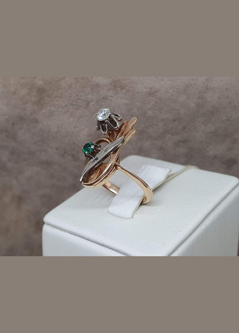 Золоте кільце з діамантами і смарагдом. 61976 No Brand (337171888)