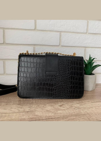 Жіноча міні сумочка клатч екокожа рептилія з чорним ланцюжком (sku_1365) No Brand (330576878)