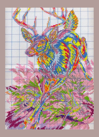Набір для вишивання за нанесеною на канву схемою "Running deer". AIDA 14CT printed 29*41 см Joy Sunday (313613279)