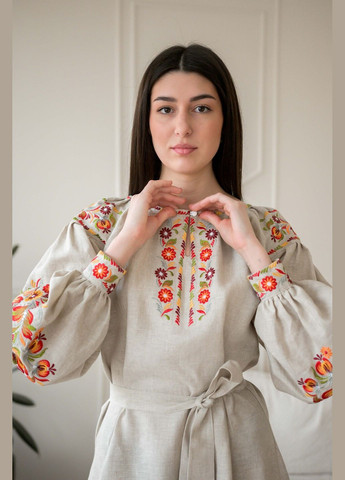 Сіра плаття Vyshyvanka льон (299339651)