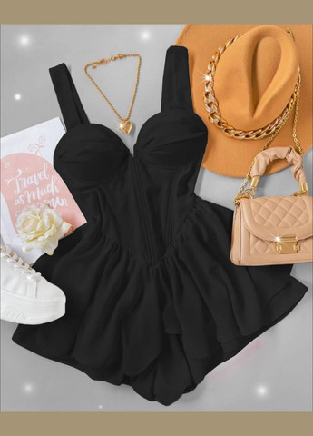 Комбінезон з корсетом Fashion чорний софт