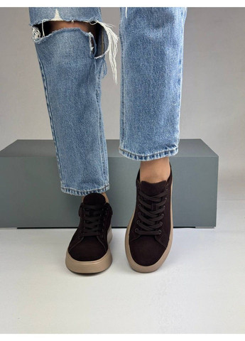 412 Кросівки Замшеві Коричневі Hengji коричневі демісезони (335009327)