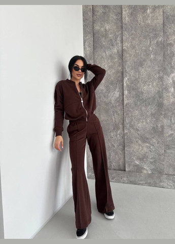 Жіночий якісний спортивний червоний костюм кофта і широкі штани палаццо No Brand (325479182)