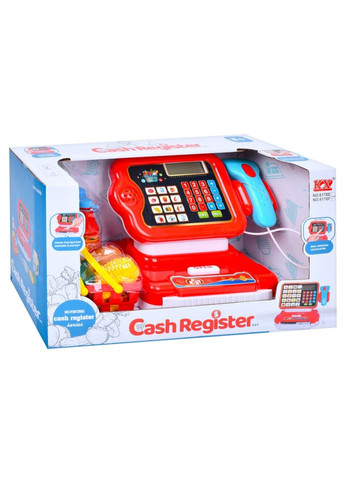 Дитячий ігровий касовий апарат 6178F калькулятор, сканер, звук, світло, кошик Bambi (367963051)