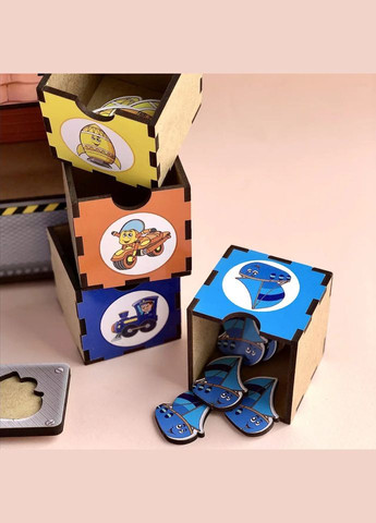 Дерев'яна настільна гра "Транспорт-2" (ПСД006) PSD006 сортер-комодик Ubumblebees (336335206)