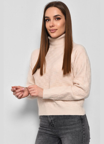 Бежевый зимний свитер женский бежевого цвета пуловер Let's Shop