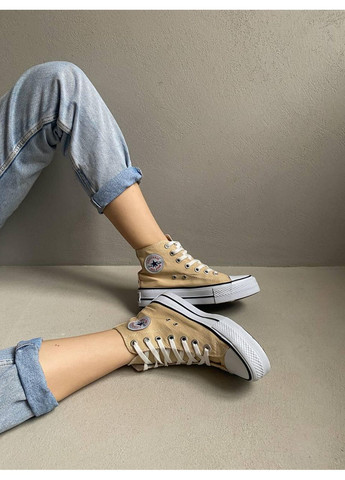 КЕДИ ЖІНОЧІ CONVERSE CHACK TAYLOR BEIGE КОНВЕРС No Brand бежеві демісезони (369390097)