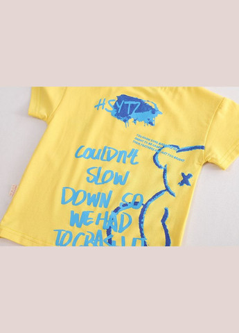 Комбінований літній костюм на літо хлопчику жовта футболка і шорти в ведмедиками 10496 No Brand