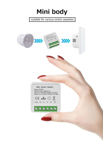 Дистанційний WiFi вимикач Розумне смарт реле для розумного будинку 16А TUYA (347641186)