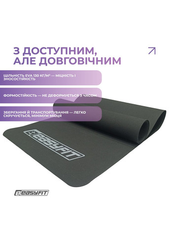 Коврик для фитнеса EVA 3 мм (черный) EasyFit (356454891)