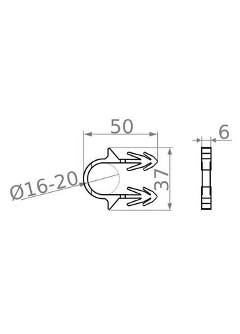 Такерна гарпунскоба для кріплення труби ТП Ø16-20 довжина 50мм чорна (572шт) Cristal (299998024)