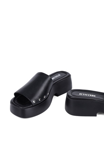 Черные женские сабо 6185 черная кожа. Attizzare