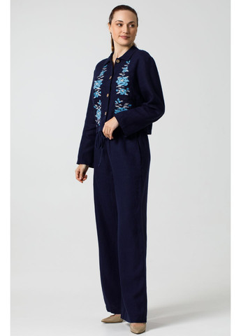 Жіночий вишитий лляний жакет без підкладки на ґудзиках, з комірцем та кишенями Зореслава., р., код 5473/44/1330 ГАЛЕРЕЯ ЛЬОНУ (369667883)