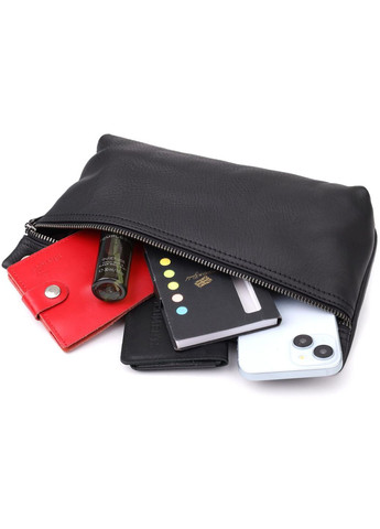 Сумка клатч через плече жіноча з натуральної шкіри для телефону та для документів маленька Чорний 38303 Vintage (355245182)