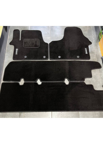 Ворсовые коврики в салон для Renault Trafic (2014-2024) / Рено Трафик, на 3 ряд Ворс Фортуна Черные комплектм Fortuna (372660178)