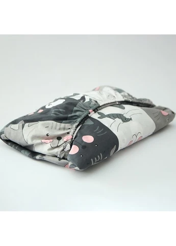 Простирадло на резинці Бязь Gold Люкс 160х190х25 см (MS-850003413) Moon&Star Sleepy Cats (386595453)