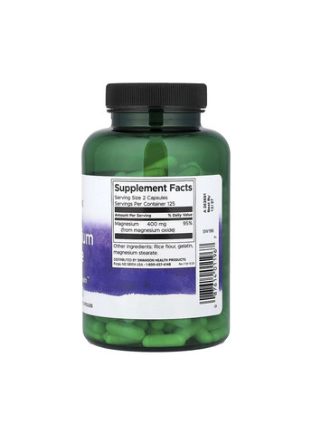 Magnesium Oxide 200 mg - 250 caps Swanson (369398355)