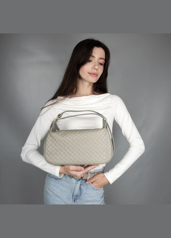 Сумка жіноча шкіряна маленька 03865 світло-сіра Virginia Conti (325989715)