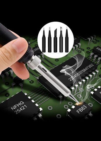 Жала для паяльника 900M, набор 5 шт/2.4D/3C/B/I/K/Black No Brand (322567844)