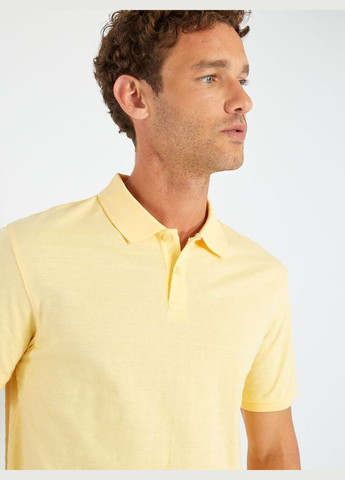 Желтая футболка-поло лето,желтый, для мужчин Kiabi