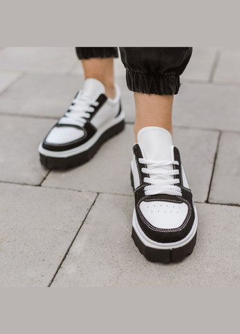 Чорно-білі осінні кросівки жіночі No Brand